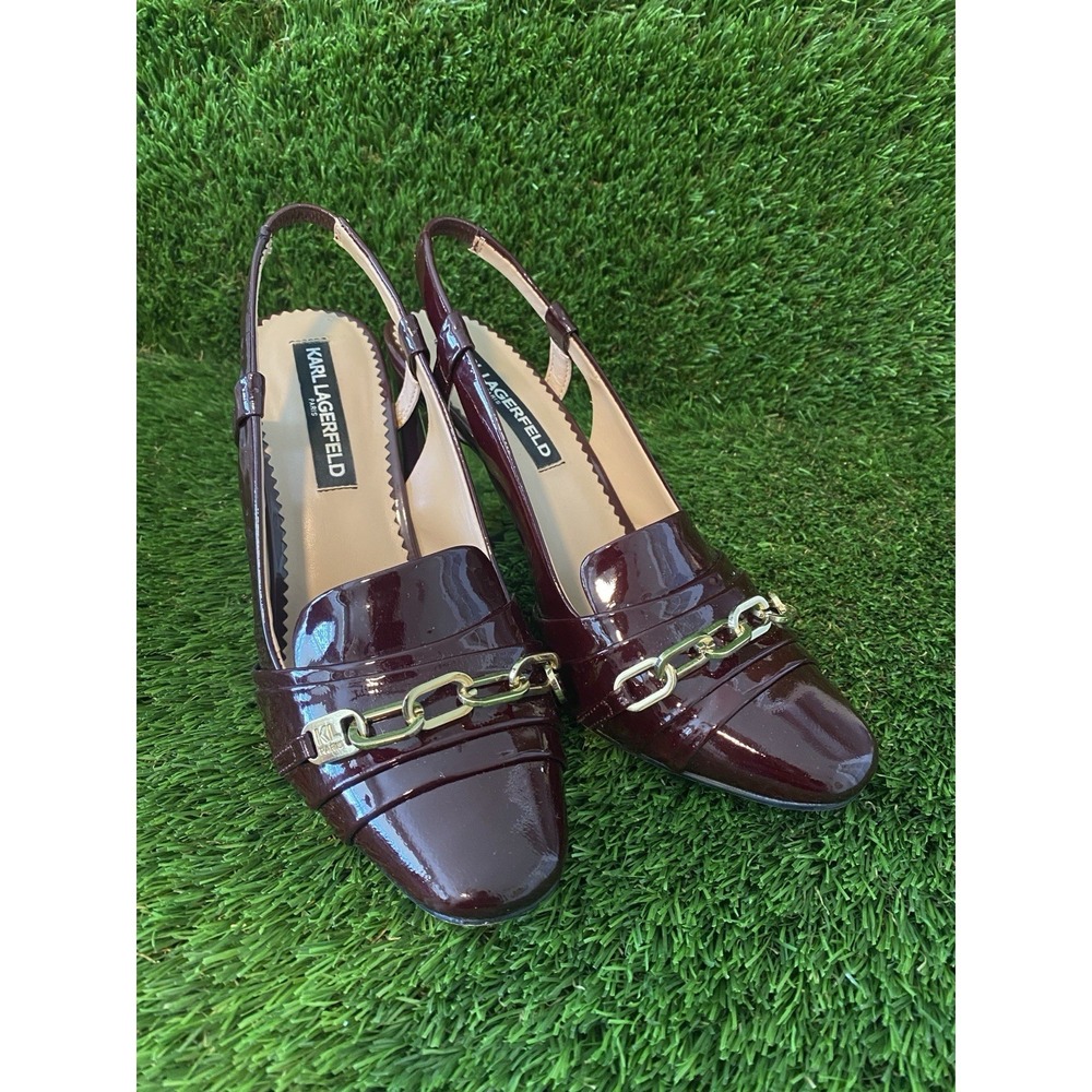 Karl Lagerfeld Georgie Red‎ Heel Platform Patent Leather Shoes 6.5M